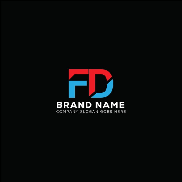 Diseño de letras del logotipo de FD Modelo vectorial del logotipo del monograma de negocios y bienes raíces de FD