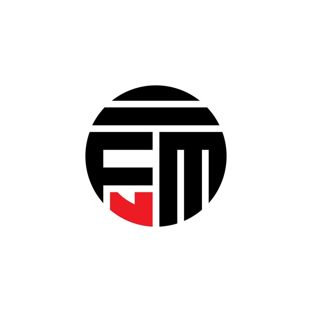Diseño de letras del logotipo de FM arte vectorial