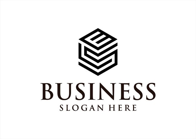 diseño de letras del logotipo forma hexagonal concepto geométrico