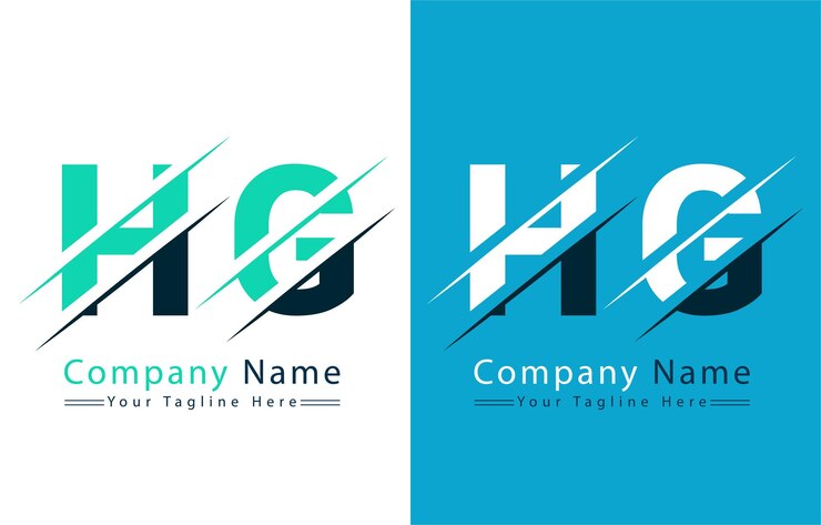 Vector diseño de letras del logotipo de hg plantilla ilustración del logotipo vectorial