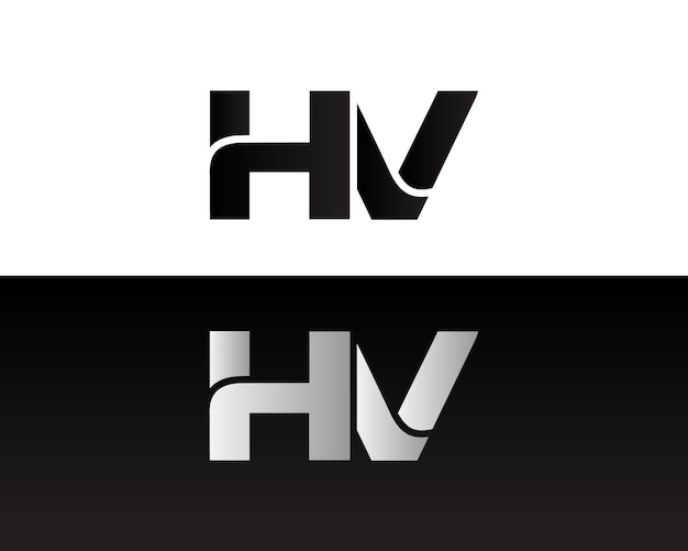 Diseño de letras del logotipo HV Moderno plantilla vectorial inicial simple