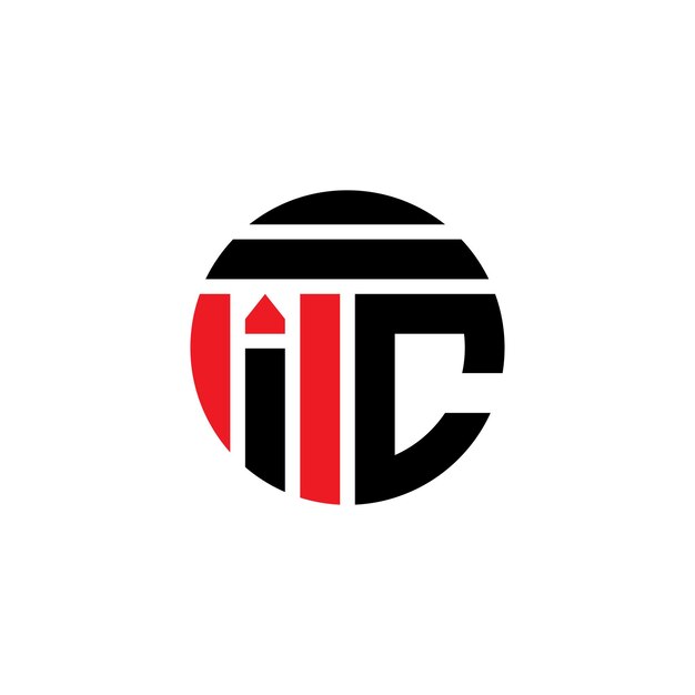 Diseño de letras del logotipo IC arte vectorial