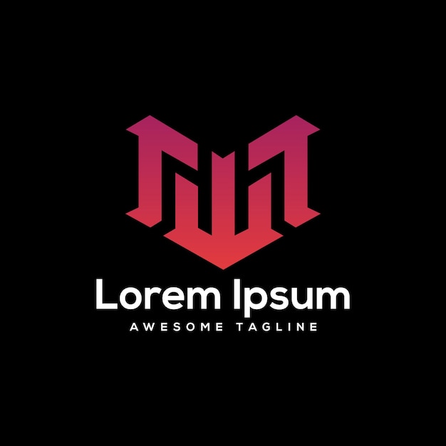 Diseño de letras de logotipo Icon Free MW