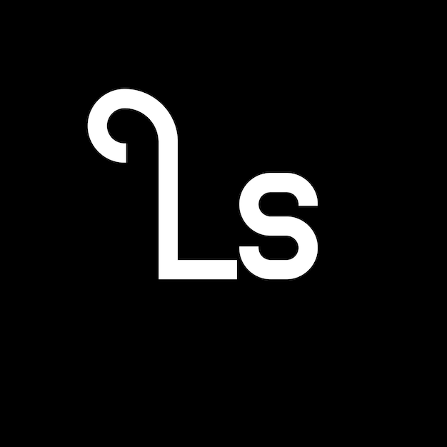 Vector diseño de letras del logotipo icon de las letras iniciales ls del logotipo letra abstracta ls plantilla de diseño de logotipo minimalista l s vector de diseño de letras con colores negros ls logotipo