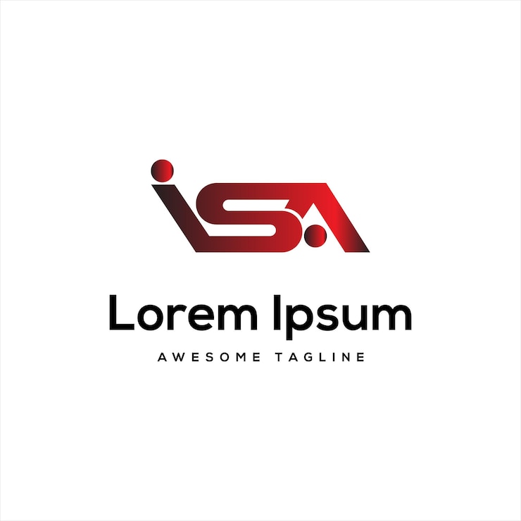 Vector diseño de las letras del logotipo de isa