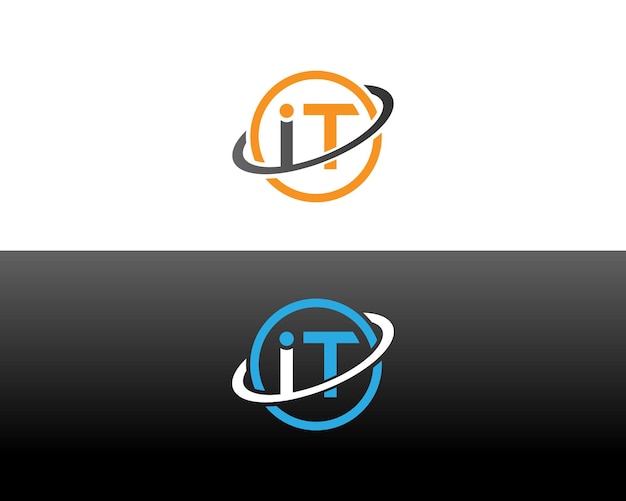 Diseño de letras del logotipo de IT Ilustración simple de círculo vectorial inicial moderno
