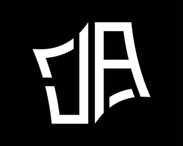 Diseño de letras del logotipo de JA arte vectorial