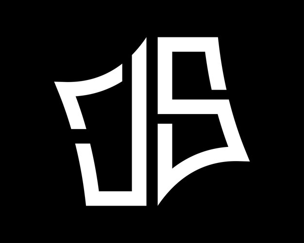 El diseño de letras del logotipo JS es arte vectorial