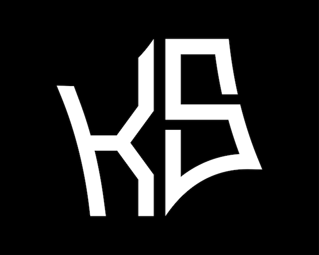 Diseño de letras del logotipo KS arte vectorial