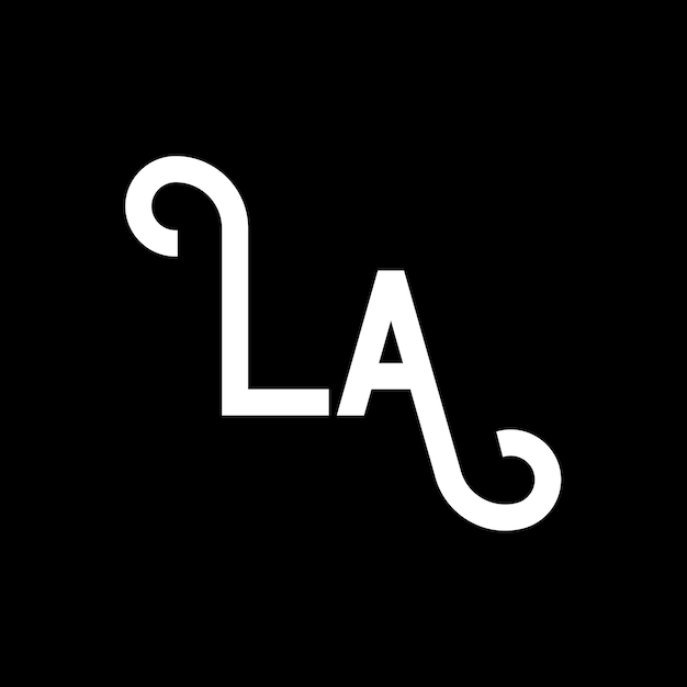 Diseño de letras del logotipo LA Letras iniciales del icono del logotip LA Letra abstracta LA plantilla de diseño de logotipo minimalista L Un vector de diseño de letras con colores negros la logotipo