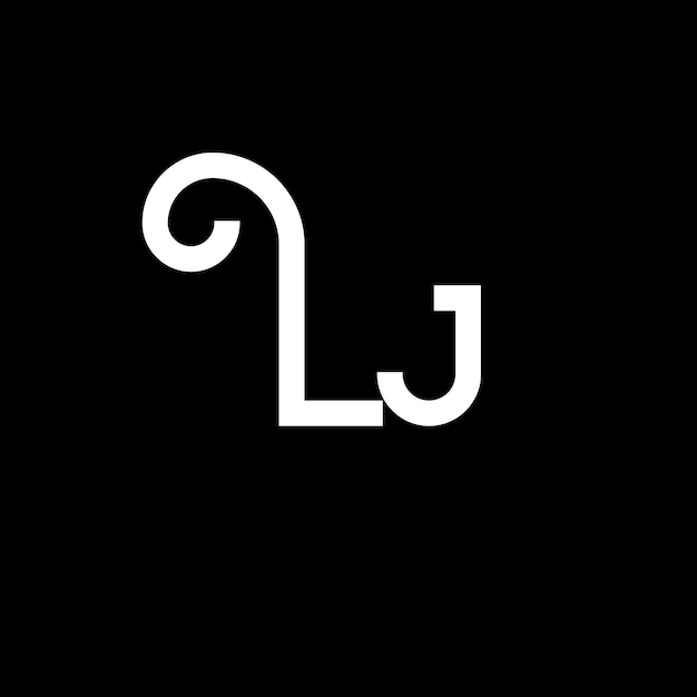 Diseño de letras del logotipo LJ Icono del logotipo de las letras iniciales LJ Letra abstracta LJ plantilla de diseño de logotipo minimalista L J Vector de diseño de letras con colores negros lj Logotipo