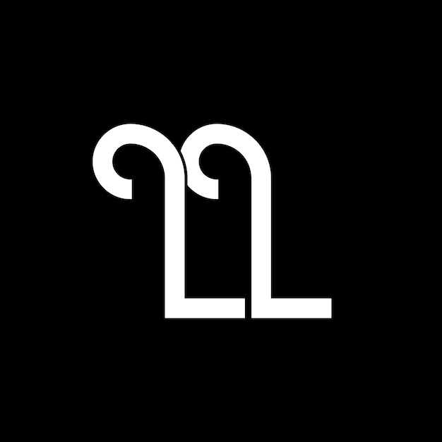 Diseño de letras del logotipo LL Letras iniciales del icono del logotipoLL Letras abstractas LL plantilla de diseño de logotipo minimalista L L vector de diseño de letras con colores negros ll logotipo