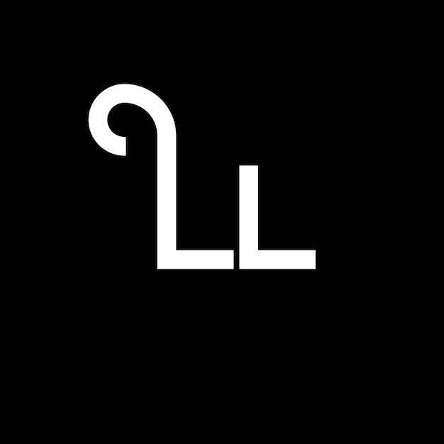 Diseño de letras del logotipo LL Letras iniciales del icono del logotipoLL Letras abstractas LL plantilla de diseño de logotipo minimalista L L vector de diseño de letras con colores negros ll logotipo