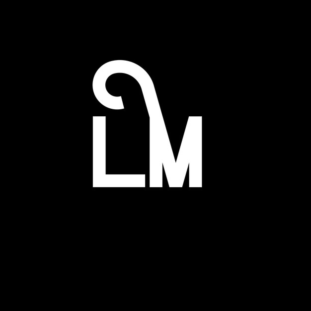 Diseño de letras del logotipo LM Letras iniciales Icon LM del logotipo Letra abstracta LM plantilla de diseño de logotipo minimalista L M vector de diseño de letras con colores negros LM logotipo
