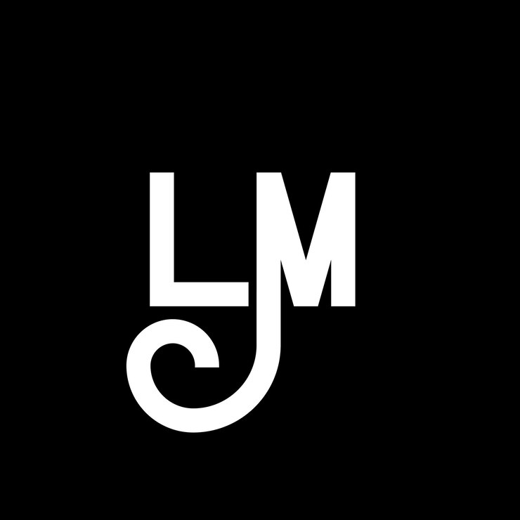 Vector diseño de letras del logotipo lm letras iniciales icon lm del logotipo letra abstracta lm plantilla de diseño de logotipo minimalista l m vector de diseño de letras con colores negros lm logotipo