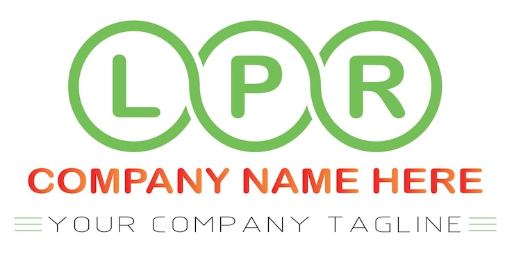 Vector diseño de las letras del logotipo de lpr