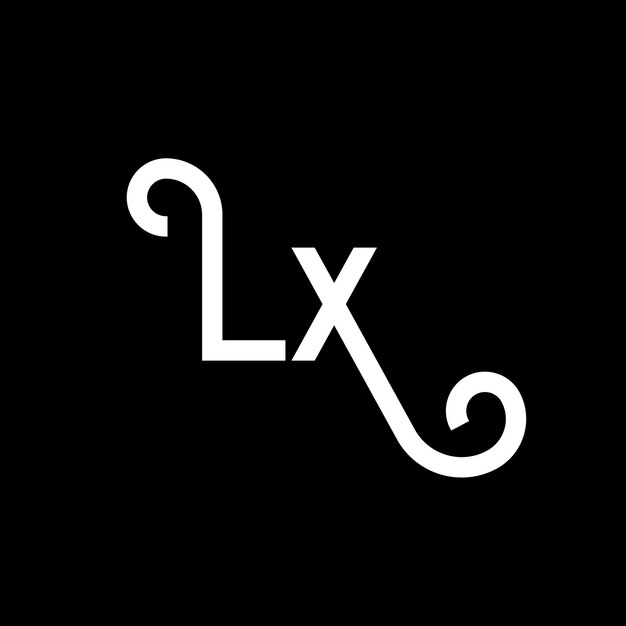 Diseño de letras del logotipo LX Letras iniciales Icon LX del logotipo Letra abstracta LX plantilla de diseño de logotipo minimalista L X vector de diseño de letras con colores negros LX logotipo