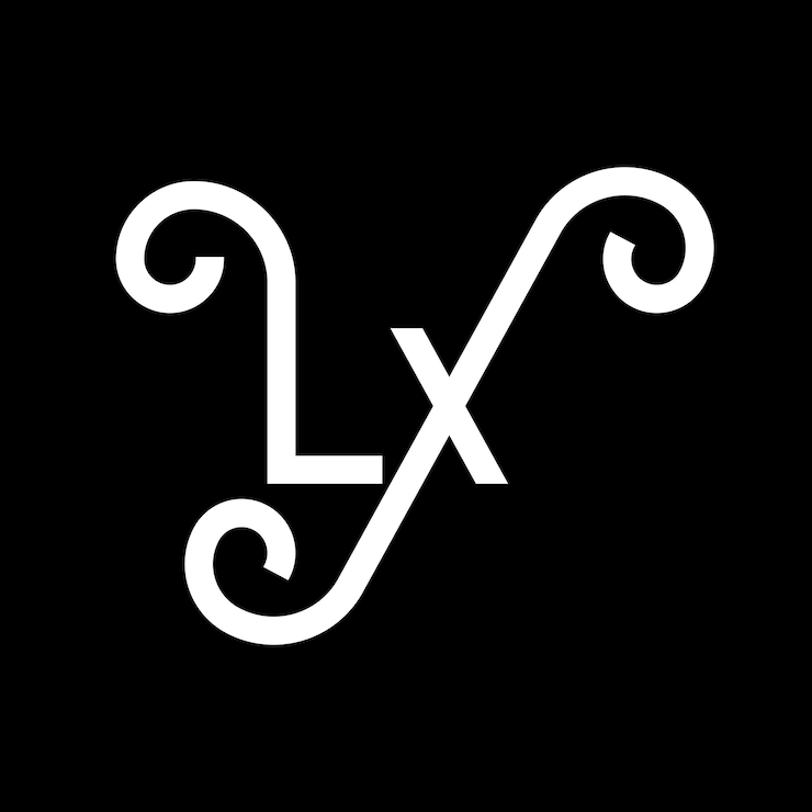 Vector diseño de letras del logotipo lx letras iniciales icon lx del logotipo letra abstracta lx plantilla de diseño de logotipo minimalista l x vector de diseño de letras con colores negros lx logotipo