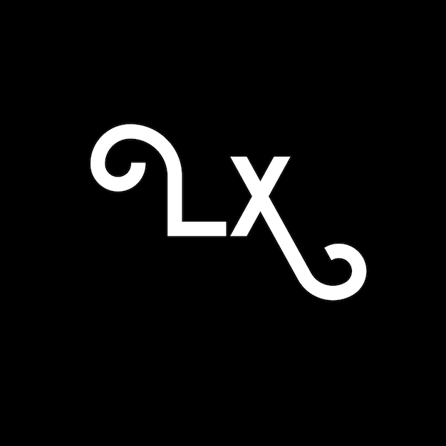 Diseño de letras del logotipo LX Letras iniciales Icon LX del logotipo Letra abstracta LX plantilla de diseño de logotipo minimalista L X vector de diseño de letras con colores negros LX logotipo