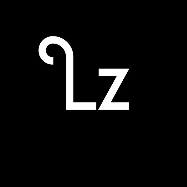 Diseño de letras del logotipo LZ Icono del logotipo de las letras iniciales de la letra abstracta LZ plantilla de diseño de logotipo minimalista L Z vector de diseño de letras con colores negros logotipo de lz