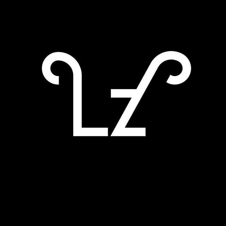 Vector diseño de letras del logotipo lz icono del logotipo de las letras iniciales de la letra abstracta lz plantilla de diseño de logotipo minimalista l z vector de diseño de letras con colores negros logotipo de lz