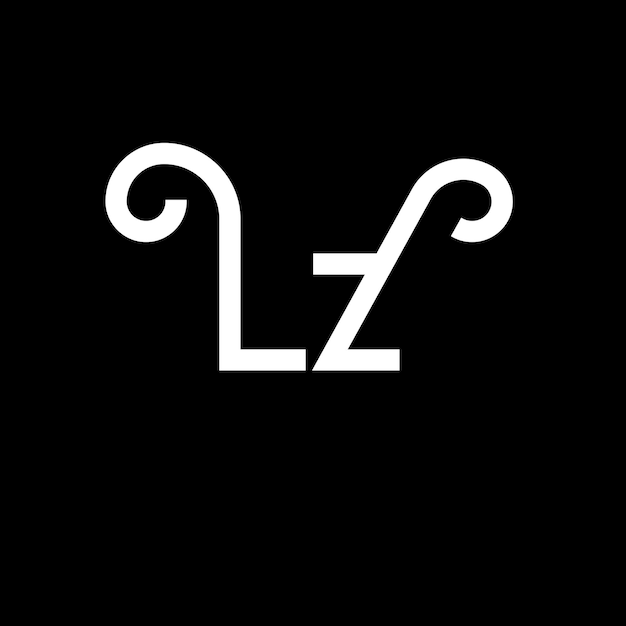 Diseño de letras del logotipo LZ Icono del logotipo de las letras iniciales de la letra abstracta LZ plantilla de diseño de logotipo minimalista L Z vector de diseño de letras con colores negros logotipo de lz
