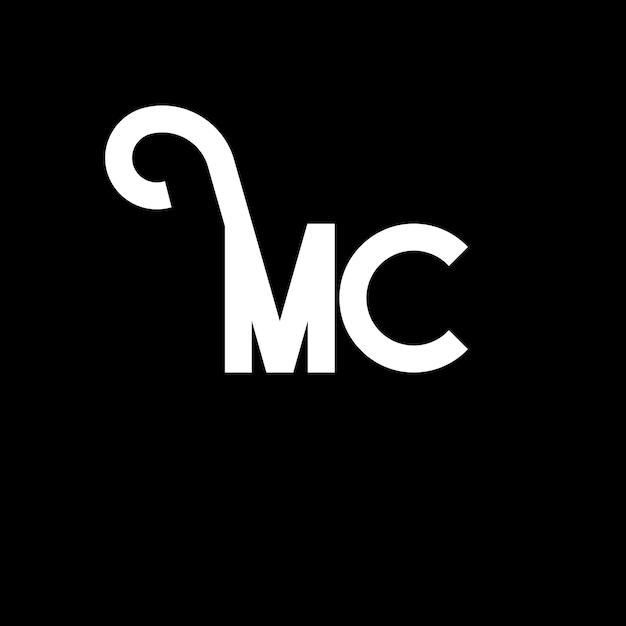 Diseño de letras del logotipo MC Letras iniciales icono del logotipo Mc Letras abstractas plantilla de diseño de logotipo M C diseño de letras vectorial con colores negros logotipo mc