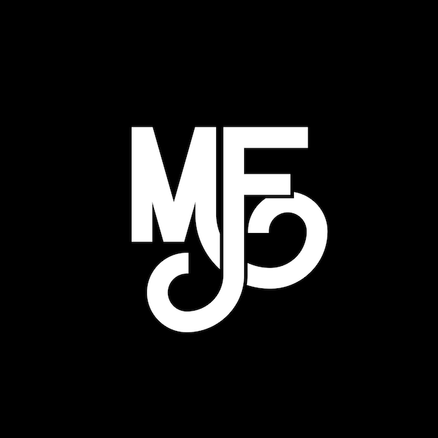Diseño de letras del logotipo MF Icono del logotipo de las letras iniciales MF Letra abstracta MF plantilla de diseño de logotipo minimalista M F Vector de diseño de letras con colores negros mf logotipo