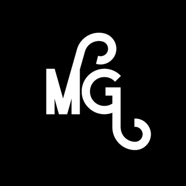 Diseño de letras del logotipo de MG Letras iniciales del icono del logotipo MG Letra abstracta MG plantilla de diseño de logotipo minimalista M Vector de diseño de letras G con colores negros logotipo de mg