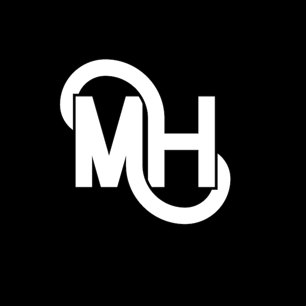 Diseño de letras del logotipo MH Icon del logotipo de las letras iniciales MH Icon de la letra abstracta MH plantilla de diseño de logotipo minimalista M H vector de diseño de letras con colores negros mh logotipo
