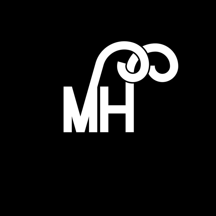Vector diseño de letras del logotipo mh icon del logotipo de las letras iniciales mh icon de la letra abstracta mh plantilla de diseño de logotipo minimalista m h vector de diseño de letras con colores negros mh logotipo