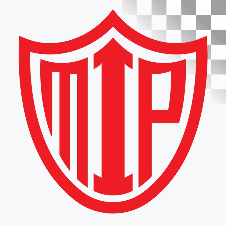 Vector diseño de las letras del logotipo de mip