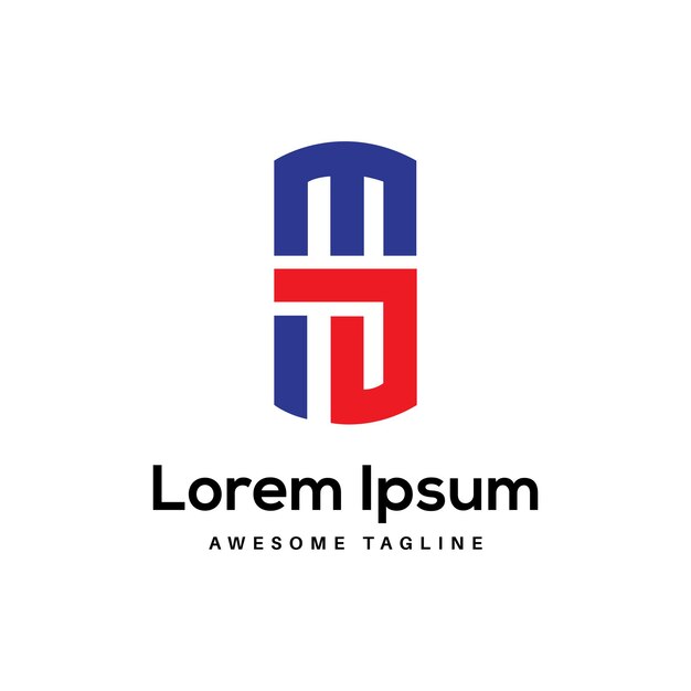 Diseño de letras del logotipo de MJ Icon gratuito