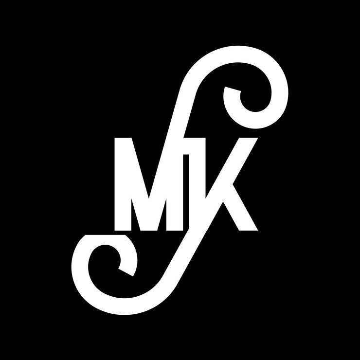 Vector diseño de letras del logotipo mk letras iniciales icono del logotipo mk letra abstracta mk plantilla de diseño de logotipo minimalista m k vector de diseño de letras con colores negros mk logotipo