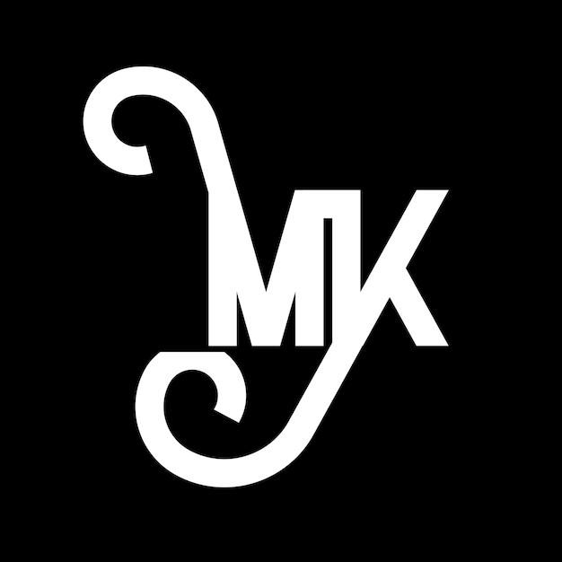 Vector diseño de letras del logotipo mk letras iniciales icono del logotipo mk letra abstracta mk plantilla de diseño de logotipo minimalista m k vector de diseño de letras con colores negros mk logotipo