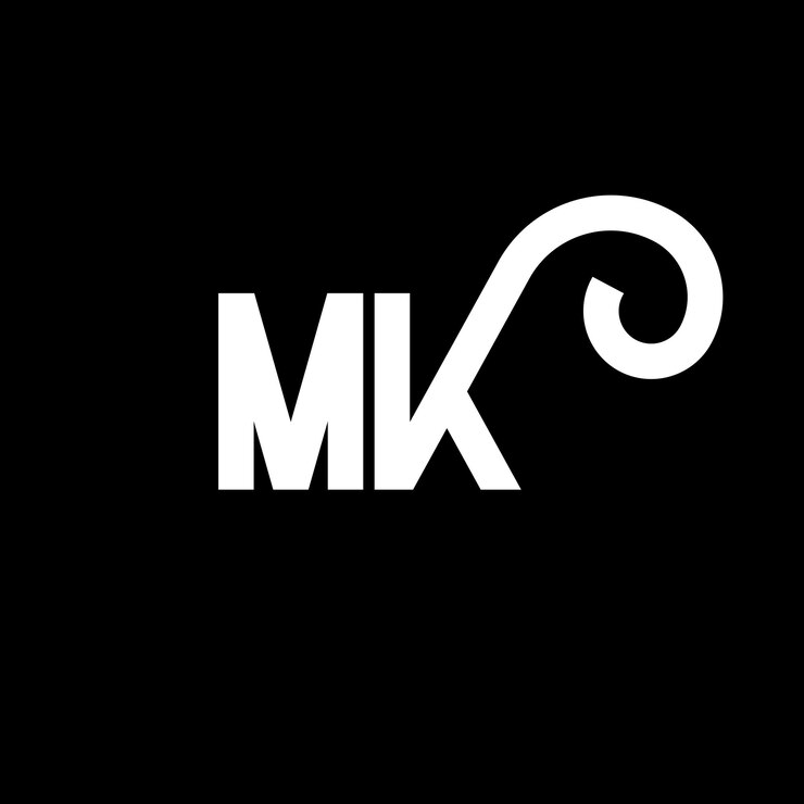 Vector diseño de letras del logotipo mk letras iniciales icono del logotipo mk letra abstracta mk plantilla de diseño de logotipo minimalista m k vector de diseño de letras con colores negros mk logotipo