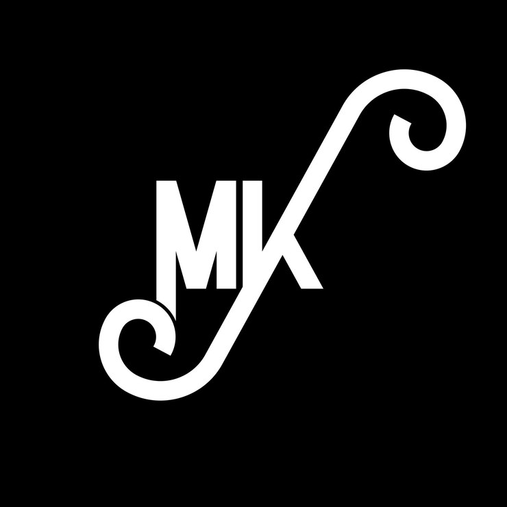 Vector diseño de letras del logotipo mk letras iniciales icono del logotipo mk letra abstracta mk plantilla de diseño de logotipo minimalista m k vector de diseño de letras con colores negros mk logotipo