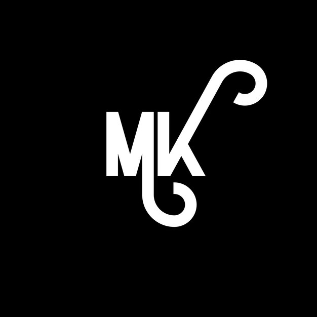 Diseño de letras del logotipo MK Letras iniciales icono del logotipo Mk Letra abstracta MK plantilla de diseño de logotipo minimalista M K Vector de diseño de letras con colores negros mk logotipo