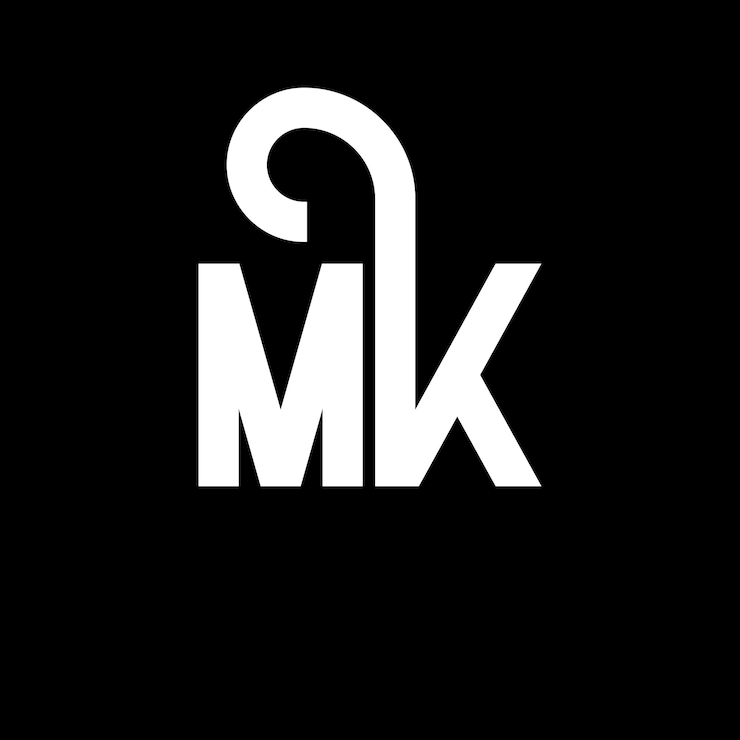 Vector diseño de letras del logotipo mk letras iniciales icono del logotipo mk letra abstracta mk plantilla de diseño de logotipo minimalista m k vector de diseño de letras con colores negros mk logotipo