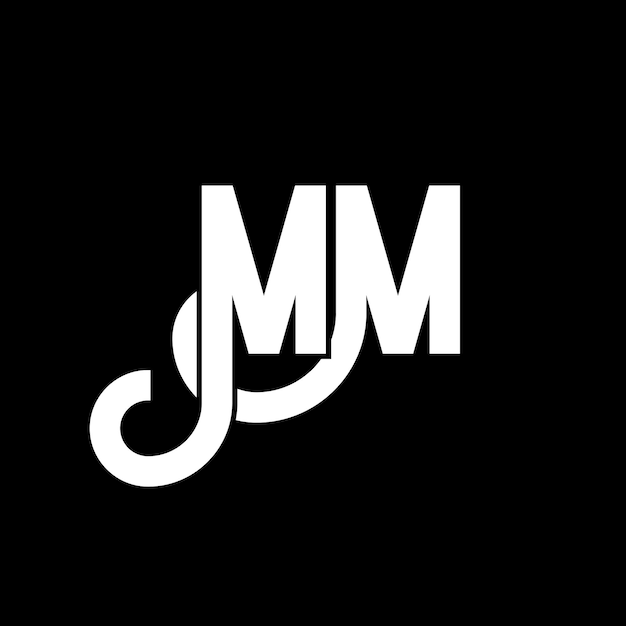 Diseño de letras del logotipo MM Letras iniciales del icono del logotipoMM Letra abstractaMM plantilla de diseño de logotipo mínimoMM Vector de diseño de letras con colores negrosMM logotipo