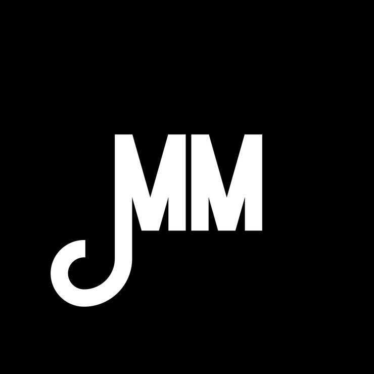 Vector diseño de letras del logotipo mm letras iniciales del icono del logotipomm letra abstractamm plantilla de diseño de logotipo mínimomm vector de diseño de letras con colores negrosmm logotipo