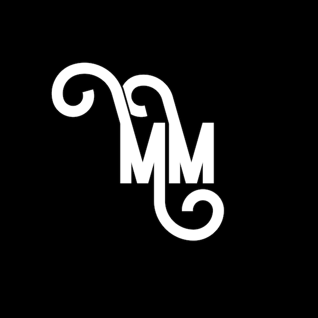 Diseño de letras del logotipo MM Letras iniciales del icono del logotipoMM Letra abstractaMM plantilla de diseño de logotipo mínimoMM Vector de diseño de letras con colores negrosMM logotipo