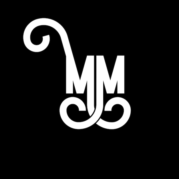Diseño de letras del logotipo MM Letras iniciales del icono del logotipoMM Letra abstractaMM plantilla de diseño de logotipo mínimoMM Vector de diseño de letras con colores negrosMM logotipo