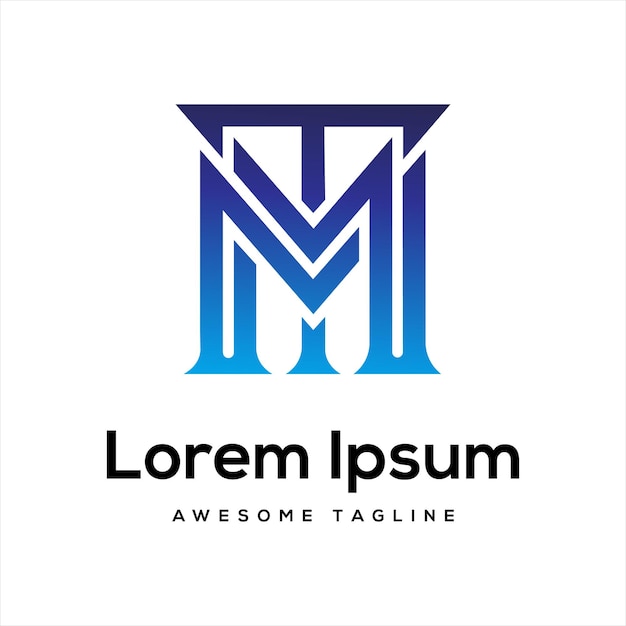 Diseño de letras del logotipo de MMT Vectores libres