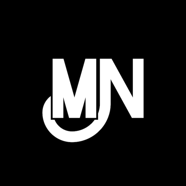 Diseño de letras del logotipo MN Letras iniciales del icono del logotipo NM Letra abstracta MN plantilla de diseño de logotipo minimalista MN Vector de diseño de letras con colores negros mn logotipo