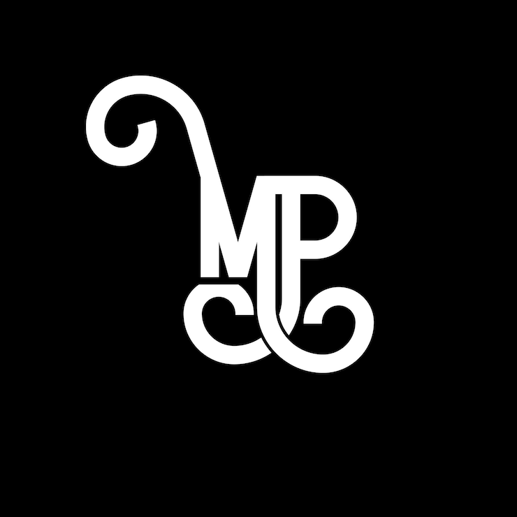Vector diseño de letras del logotipo de mp letras iniciales icono del logotipo mp letra abstracta mp plantilla de diseño de logotipo minimalista m vector de diseño de letras de mp con colores negros logotipo mp