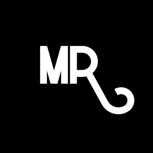 Diseño de letras del logotipo MR Letras iniciales del icono del logotip MR Letra abstracta MR plantilla mínima de diseño del logotipo M R Vector de diseño de letras con colores negros mr logotipo