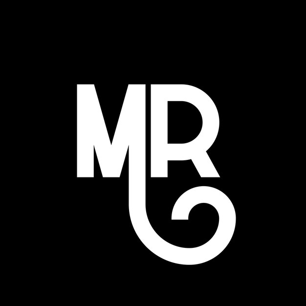 Diseño de letras del logotipo MR Letras iniciales del icono del logotip MR Letra abstracta MR plantilla mínima de diseño del logotipo M R Vector de diseño de letras con colores negros mr logotipo