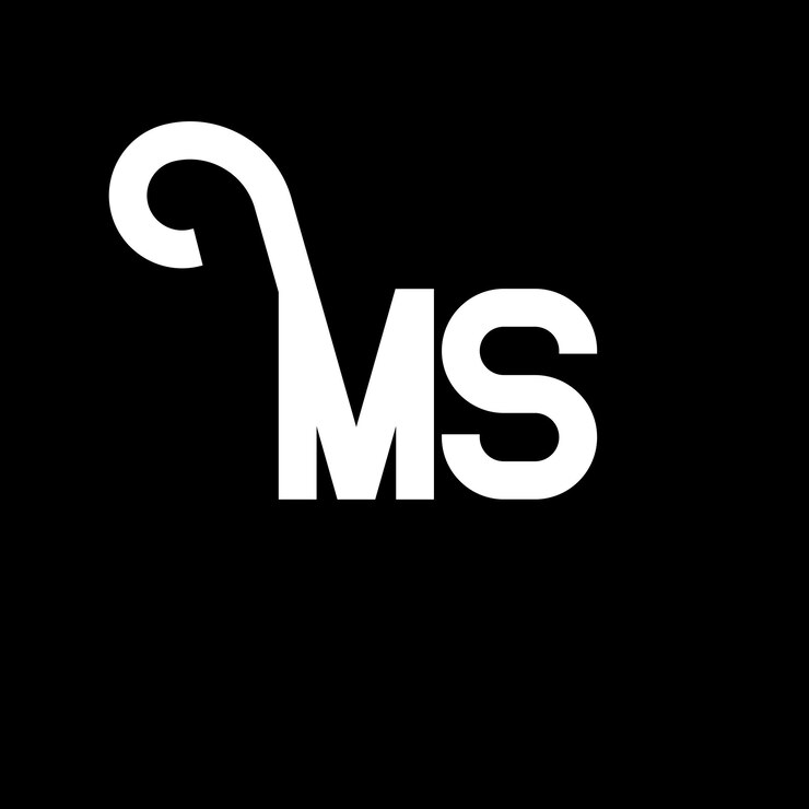 Vector diseño de letras del logotipo de ms letras iniciales icono del logotipio de ms letra abstracta plantilla de diseño de logotipio mínimo de ms vector de diseño de letras de ms con colores negros