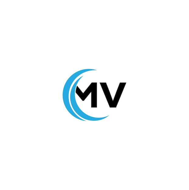 Diseño de letras del logotipo de MV Modelo vectorial del logotipo del monograma de negocios y bienes raíces de MV